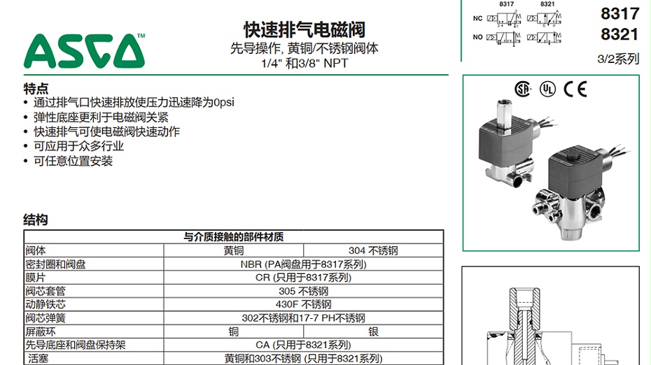 ASCO 8317G007电磁阀