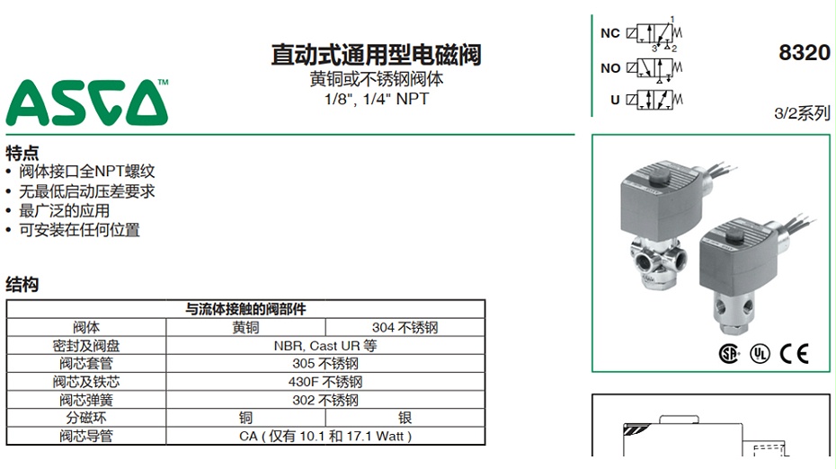 ASCO 8320G047电磁阀