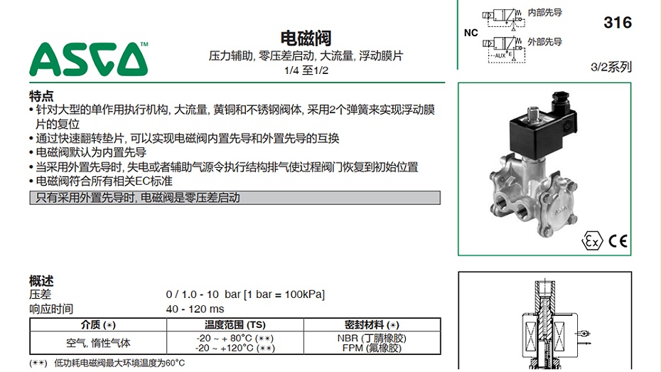 ASCO VCEFBM8316G074三通电磁阀