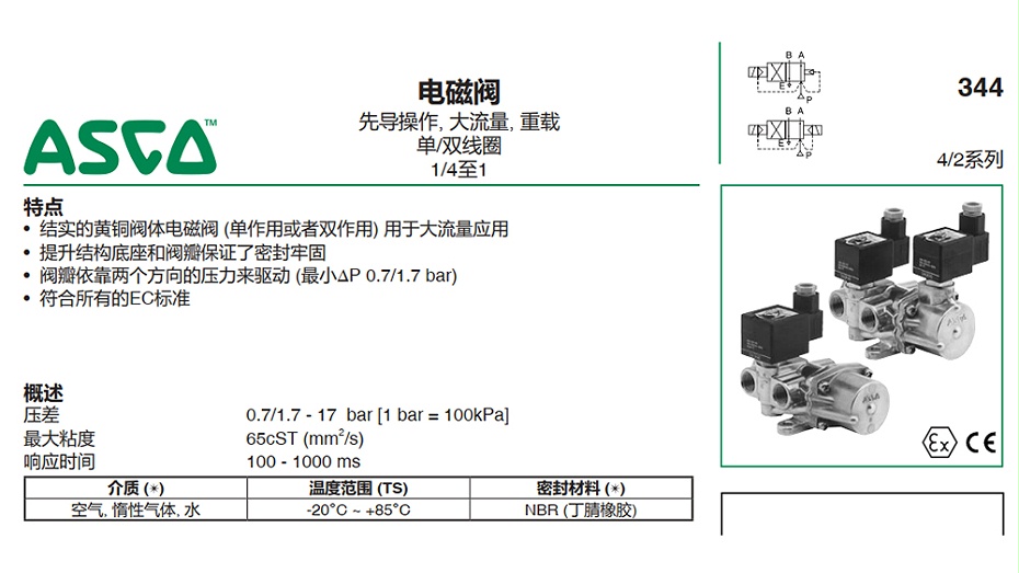 ASCO 8344P070电磁阀