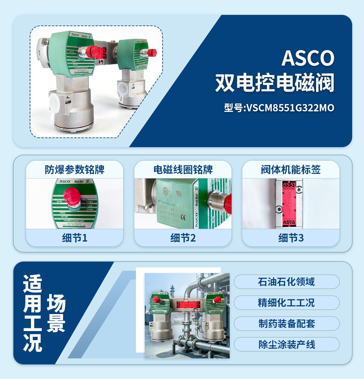 ASCO双电控电磁阀VSCM8551G322MO