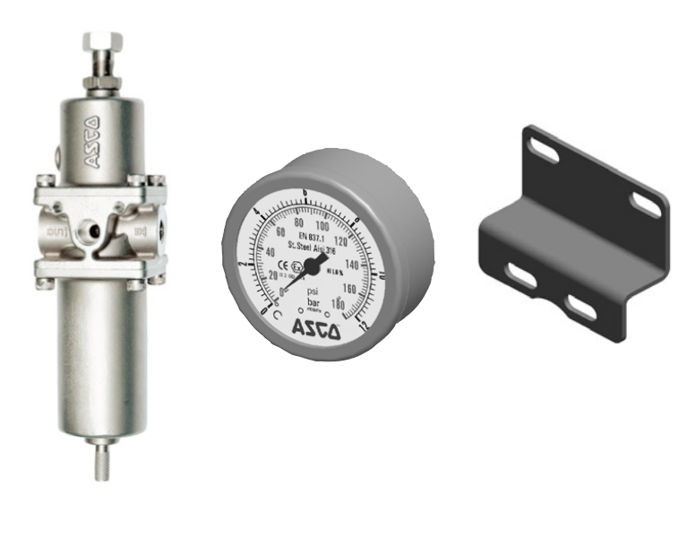 ASCO过滤减压阀 不锈钢材质 342A8209 配不锈钢压力表